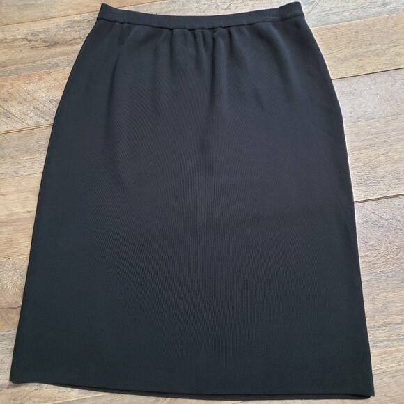 Grace Dane Lewis Petite Pull On Black Knee Length Stretchy Knit Skirt Medium - Picture 1 of 6